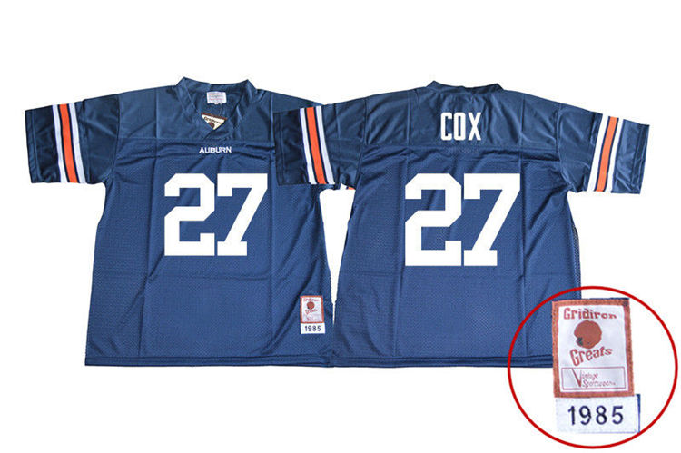 1985 Throwback Youth #27 Chandler Cox Auburn Tigers College Football Jerseys Sale-Navy